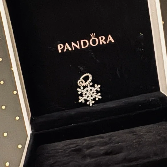 Pandora Winter Kiss • Silver Snowflake Charm - Picture 6 of 11